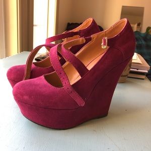Charlotte Russe pink wedges